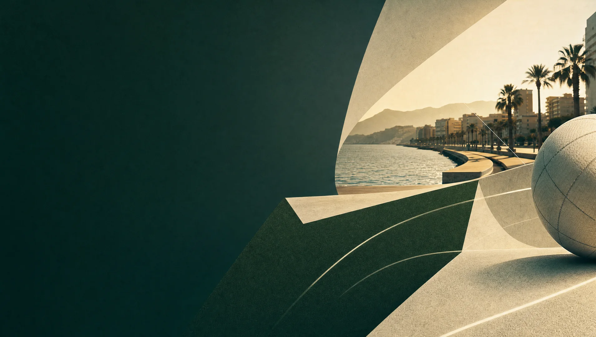 Gandía seafront promenade with a ball